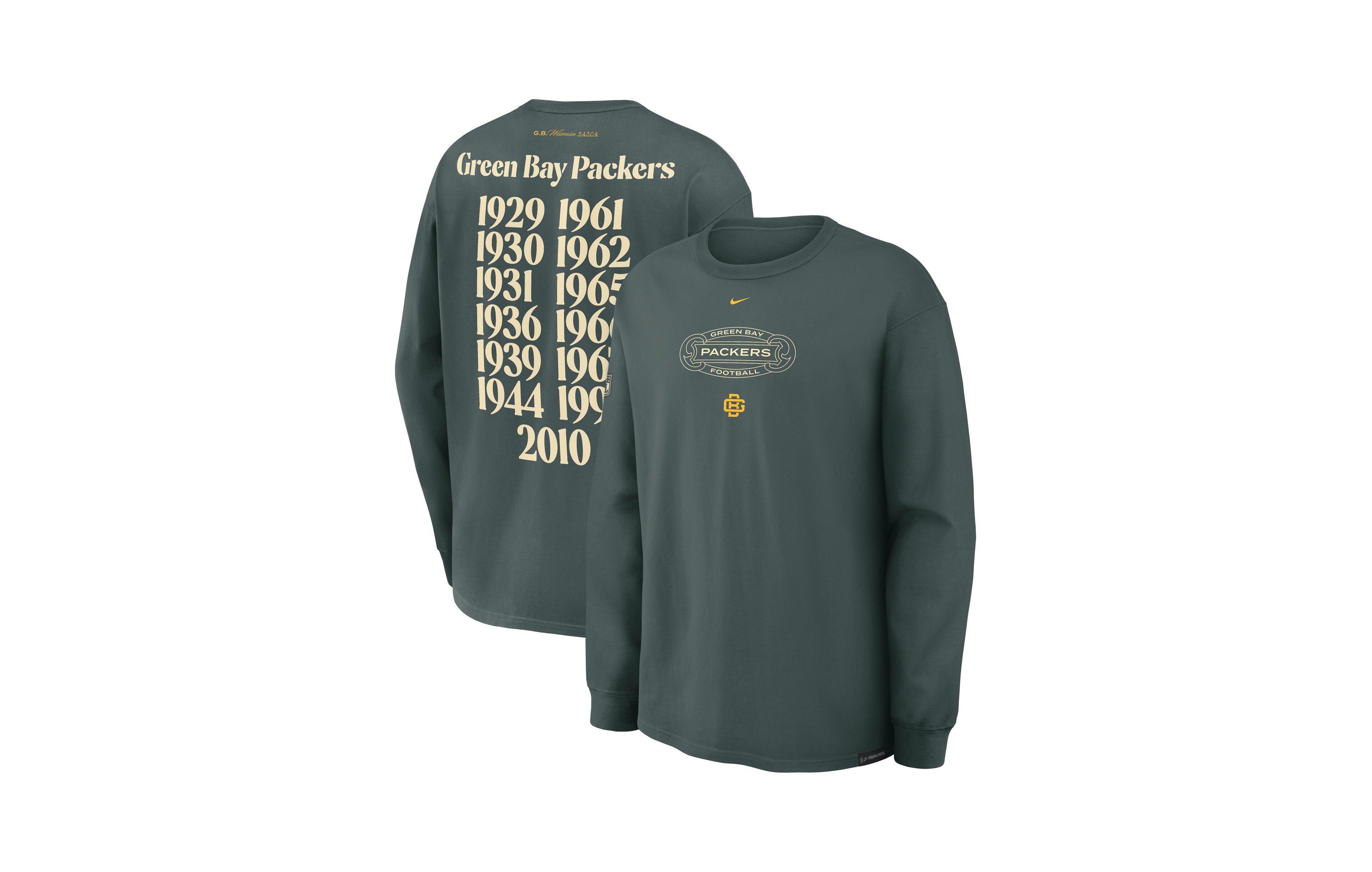Nike Men's Green Bay Packers 2026 Rivalries Collection Max90 Long Sleeve T-Shirt