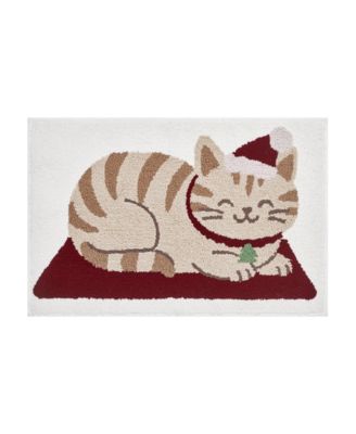 Holiday Happy Cat Tufted Bath Rug, 20" x 30"