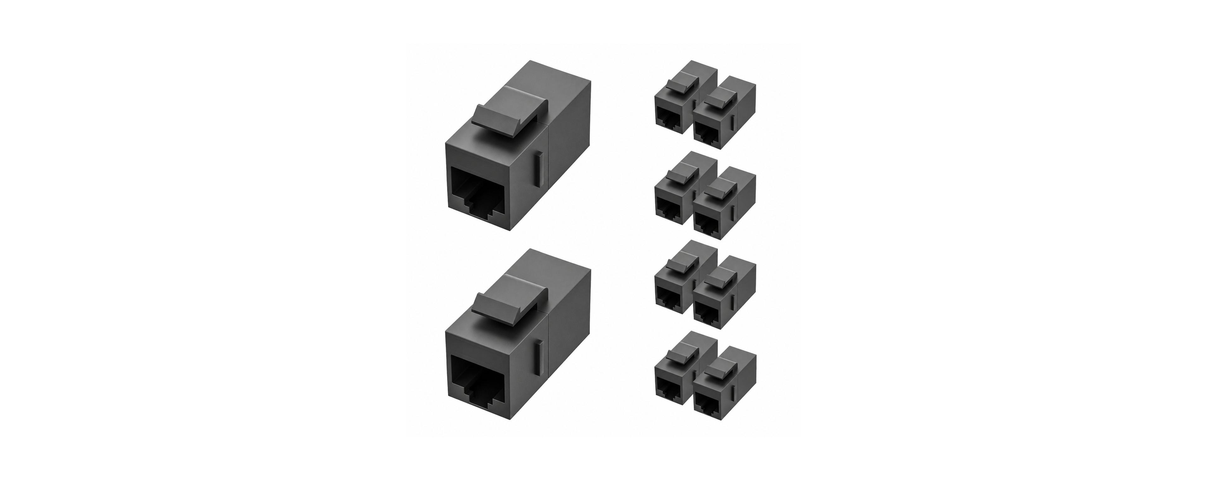 Lofree Cat6A RJ45 Keystone Coupler Female-to-Female Ethernet Jack, Compatible with Cat6A, Cat6, Cat5E, Cat5, 10-Pack