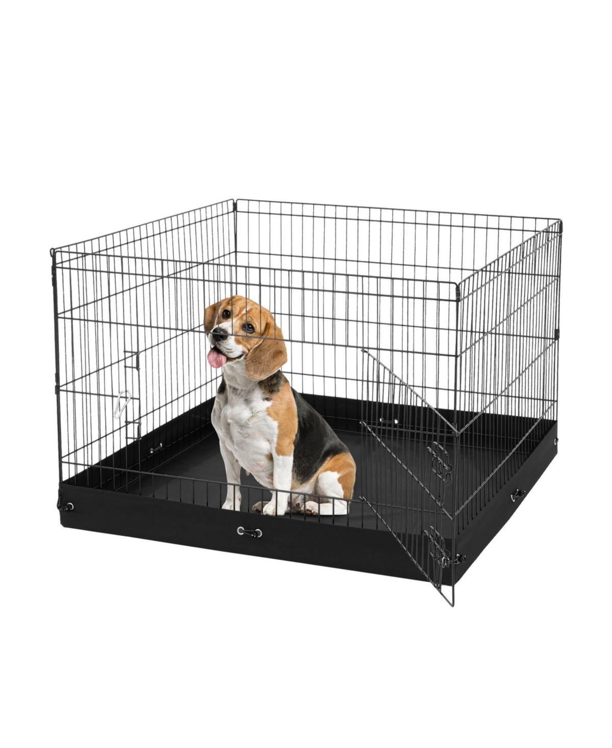 Sugift Foldable Metal Dog Exercise Pen with Oxford Fabric Bottom Pad