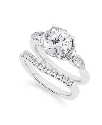 Certified Lab-Grown Diamond Bridal Set Ring (4 ct. t.w.) in 14k White Gold