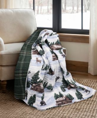 Lodge Toile Reversible Quilted Throw, 50" x 60"