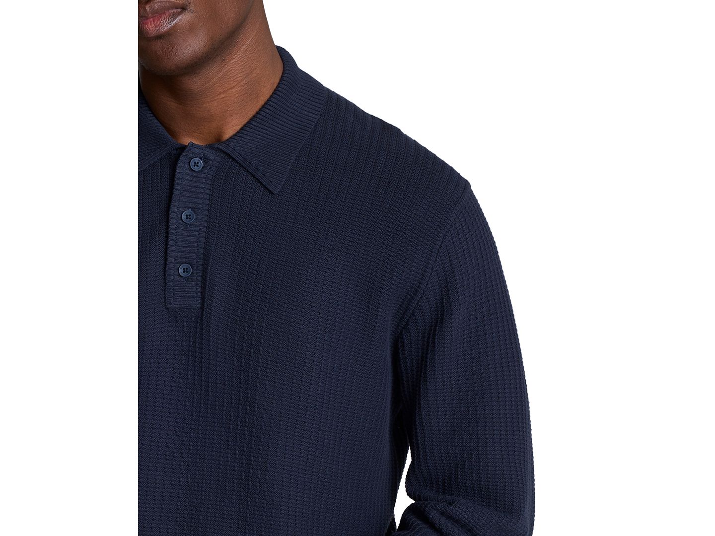 Мужское поло Kenneth Cole Long-Sleeve Textured Classic-Fit Polo Shirt, цвет: Инжирный — фото 11