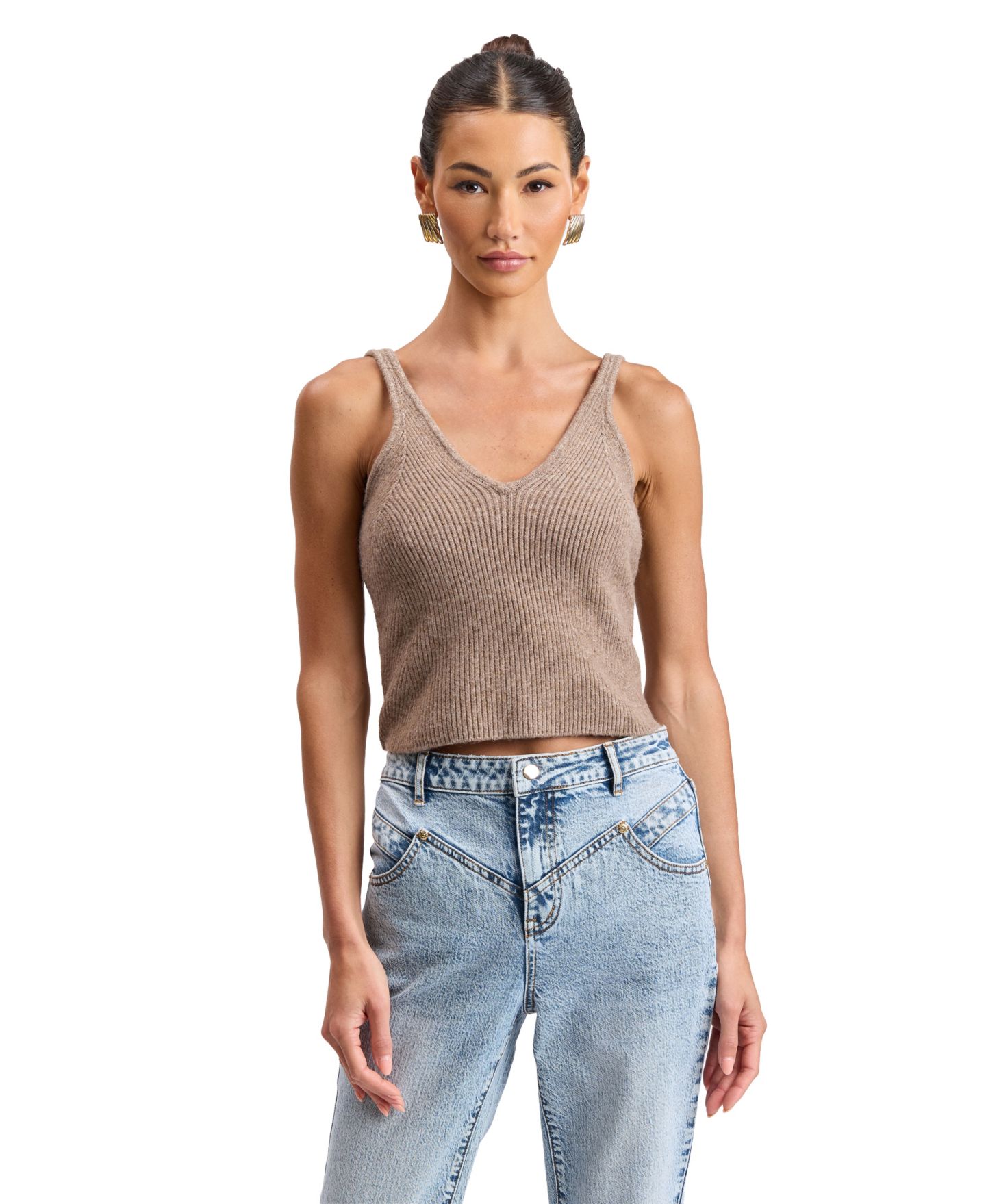 Женские болеро Avec Les Filles Oversized Shawl-Collar Cropped Shrug, цвет: Серо-бежевый — фото 3