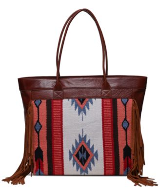 Jackson Leather Bohemian Fringe Tote Handbag