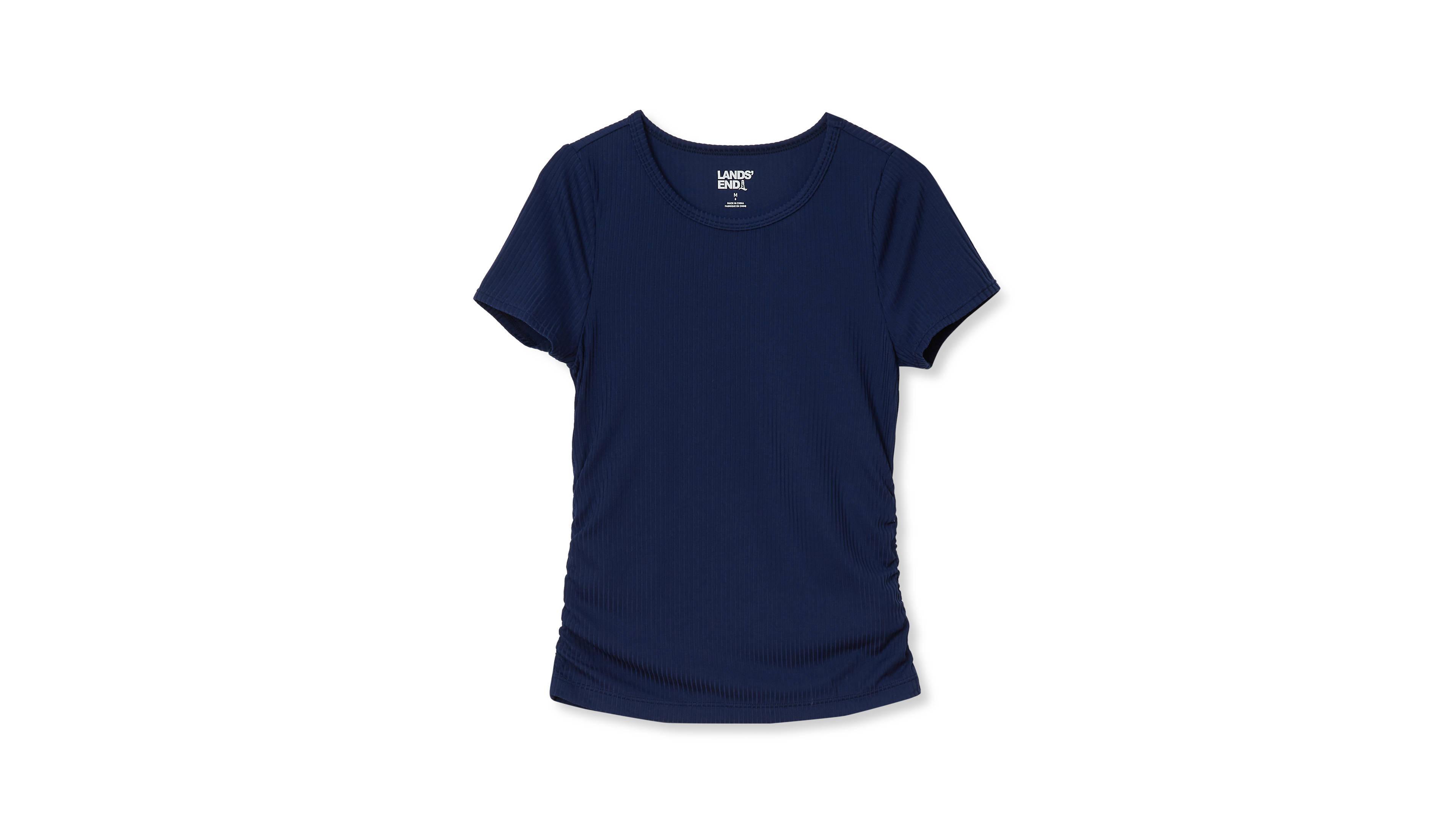 Lands' End Girls' 4-16 Active Ribbed Short-Sleeve T-Shirt