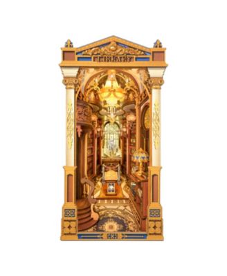 Library Book Nook Library of Wonders 3D Wooden Puzzle Building Set with LED Lights, Ages 14+
