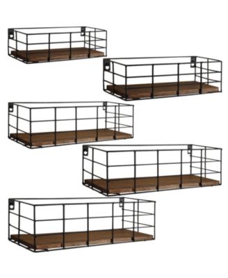 5pcs Wire Frame Floating Shelves Wall Mounted Bathroom Hardware