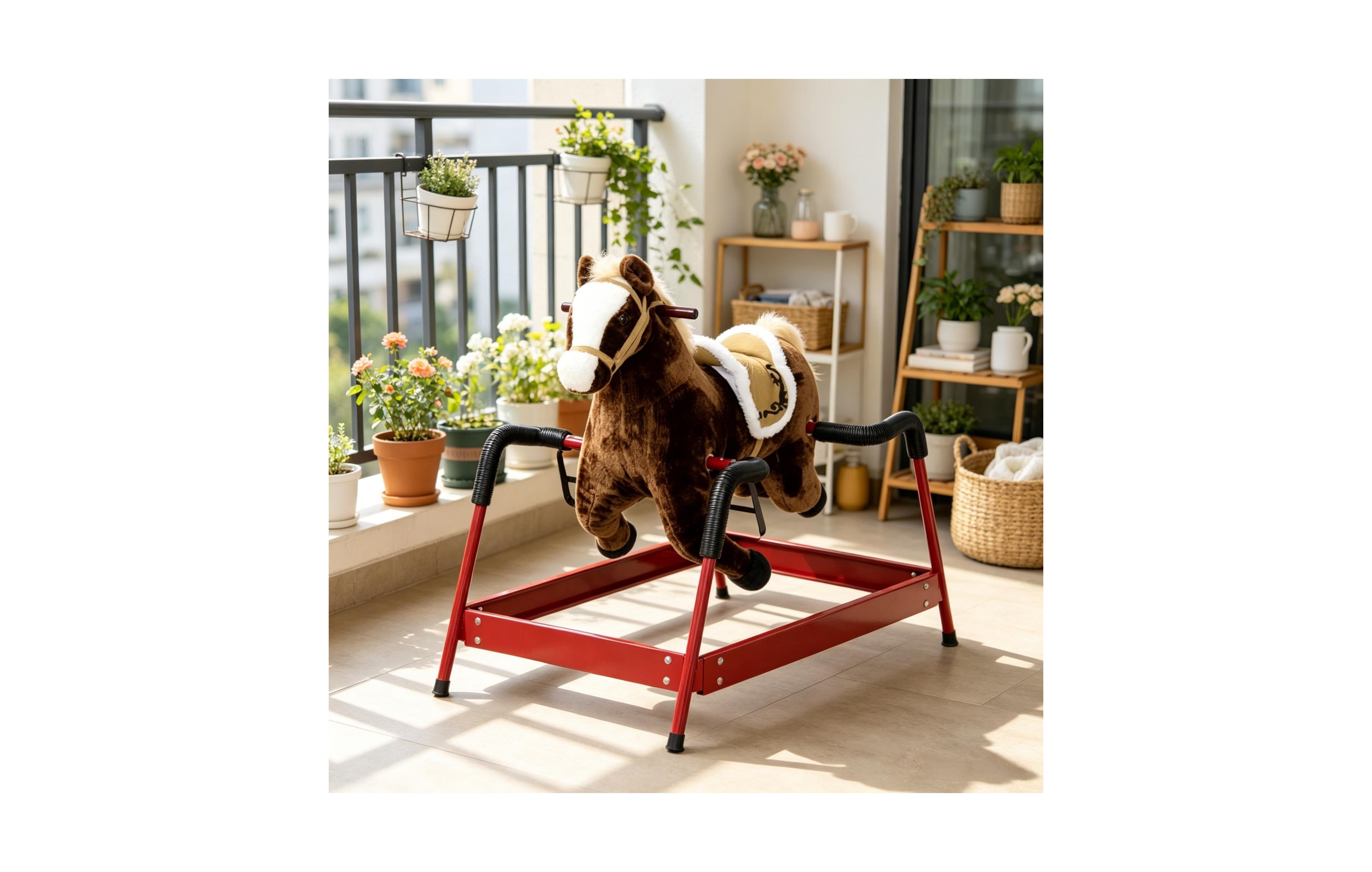 Sevorley Interactive Spring Rocking Horse with Sounds Ride-on, 132 lb. Capacity, Ages 5-12