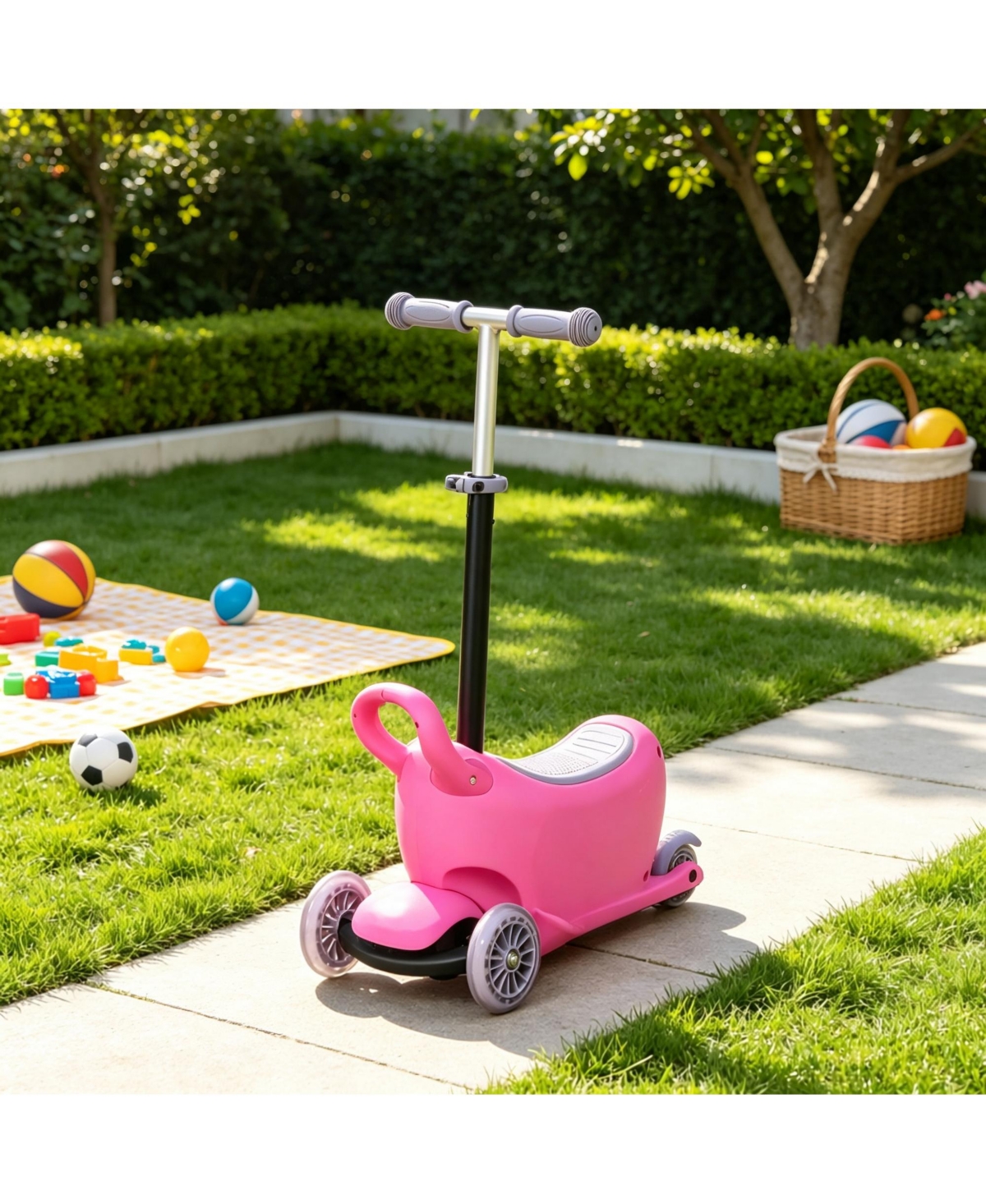 Sevorley 3-in-1 Ride-On with Adjustable Handlebar, 44 lb. Capacity, Ages 2-6