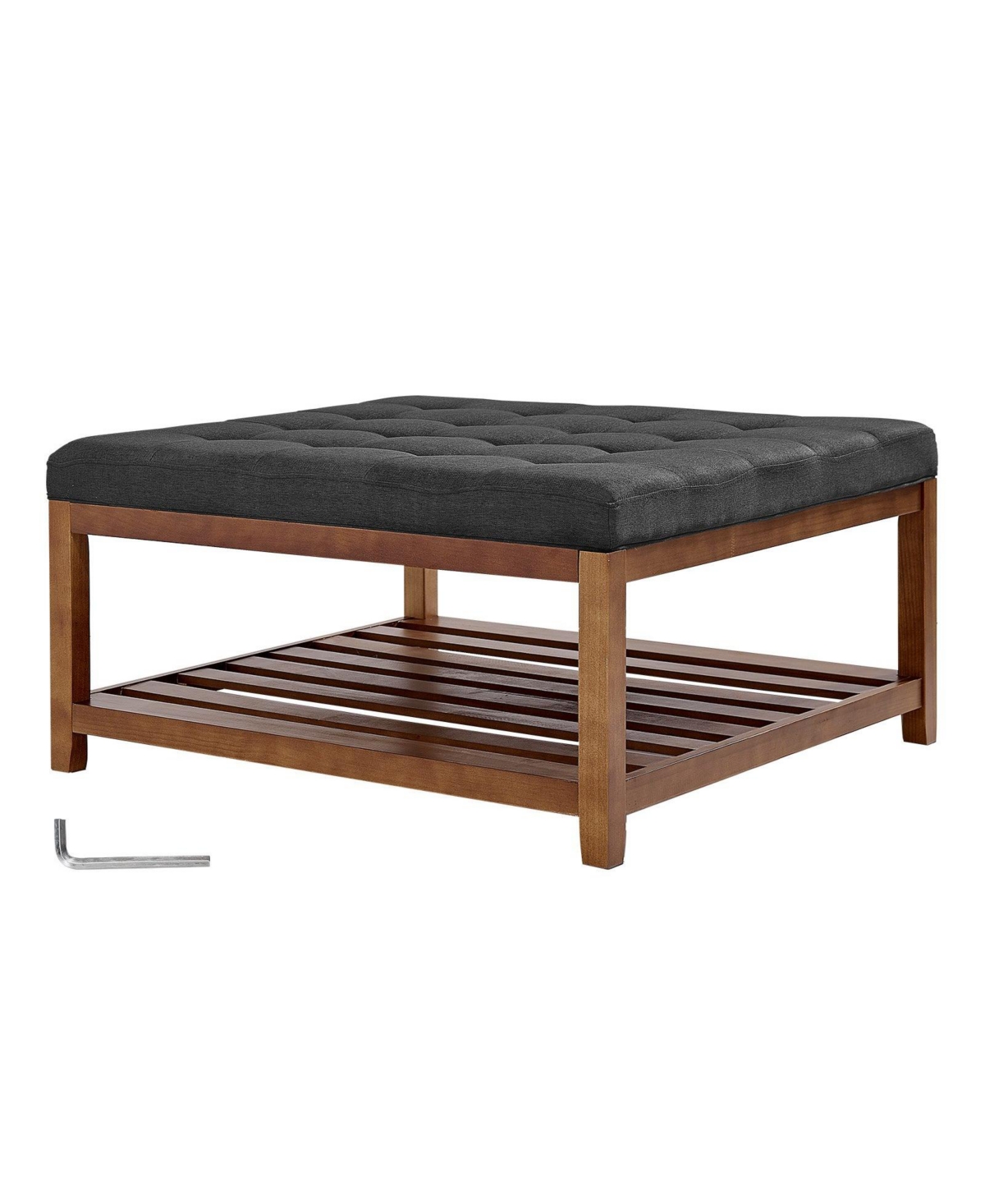 Mecale 34.5 in Square Storage Ottoman Coffee Table with 400 lb Capacity