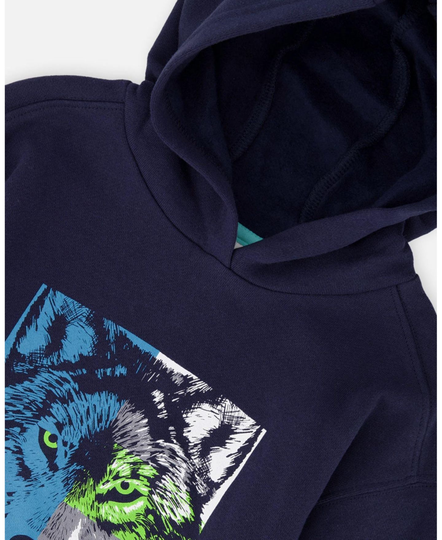 Худи Deux par Deux Fleece Hooded Sweatshirt для мальчиков, цвет: Тёмный синий — фото 3