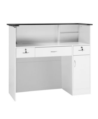 50 Inch LED Lockable Drawers Reception Desk