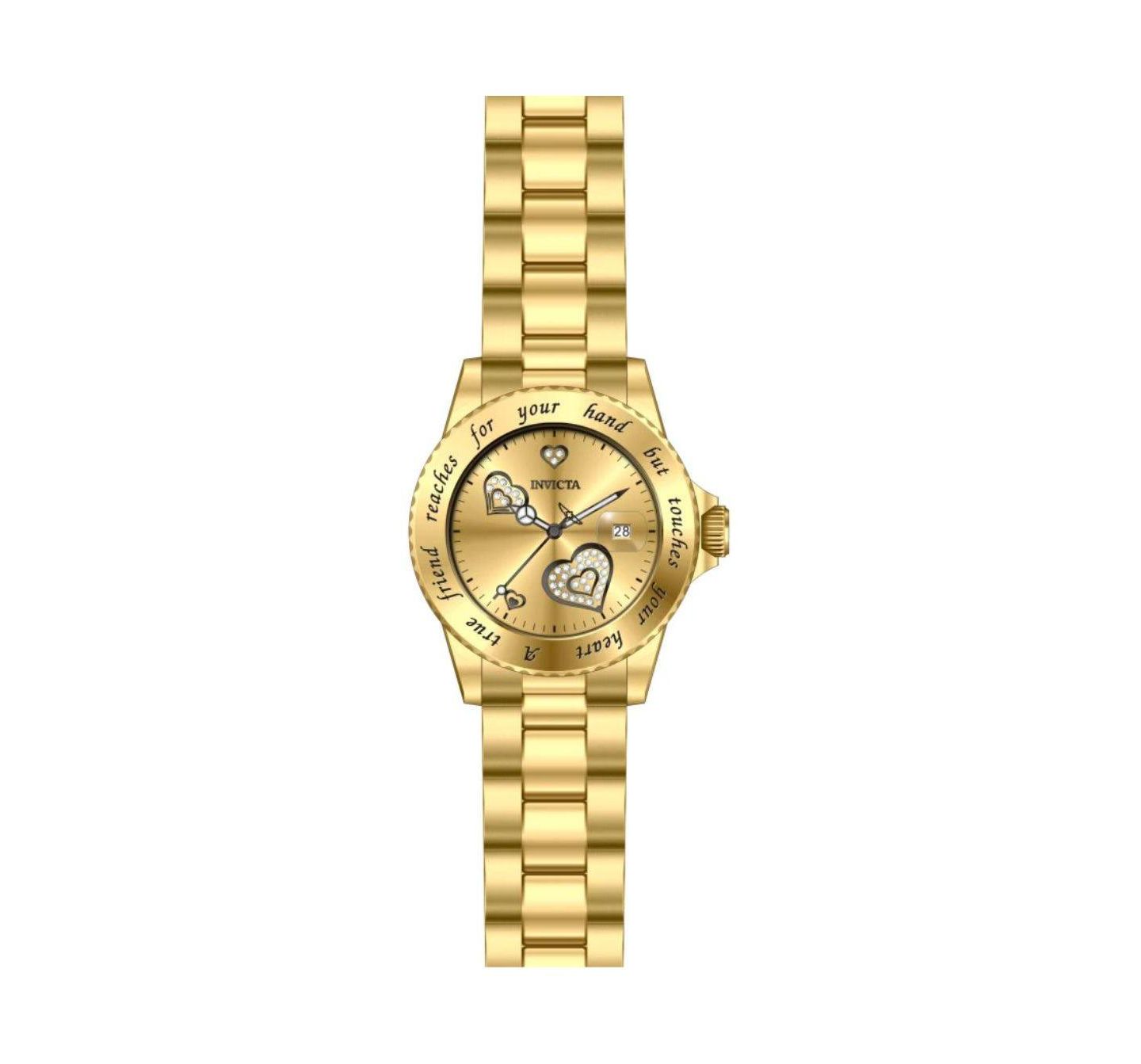 Женские часы Invicta Angel Quartz 3 Hand Gold-Tone Stainless Steel, 40mm, цвет: Золотой — фото 2