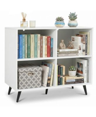 4-Cube Engineered Wood Sturdy Metal Leg Bookcase