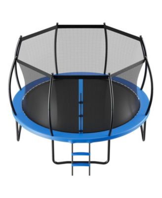 10 Ft Recreational Trampoline with Enclosure Net and Ladder
