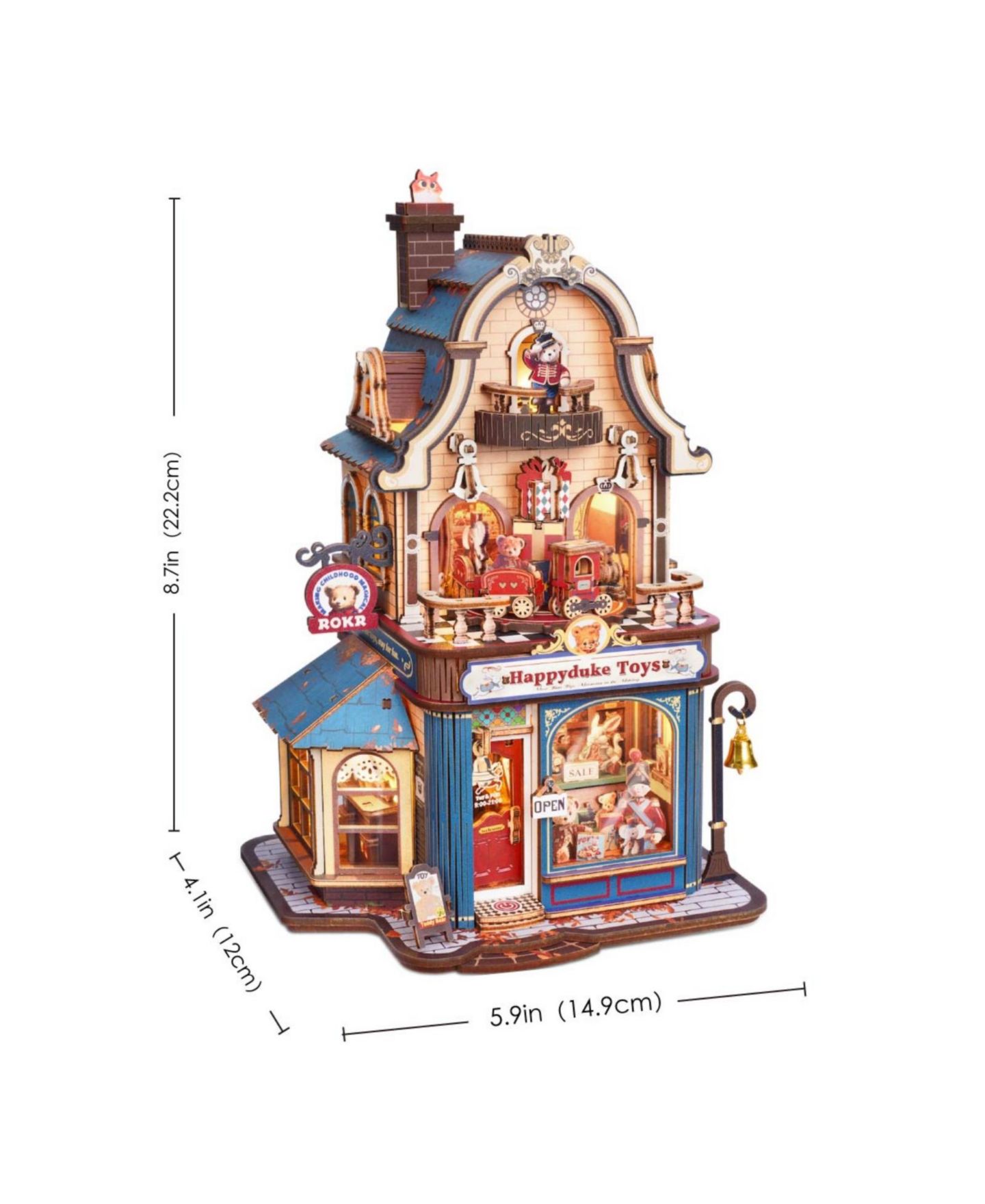 Детский конструктор Robotime Train Music Box Book Nook 305-Piece Building Set, Ages 14+ — фото 4