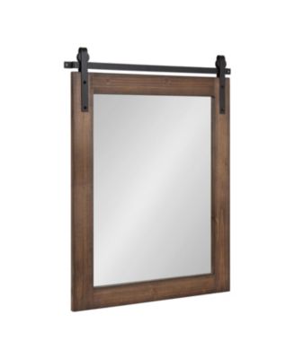 Cates Rustic Wall Mirror Living Room Decor, Barn Door-Inspired Design, Bathroom Mirror for Over Sink or Entryway Wall Mirror