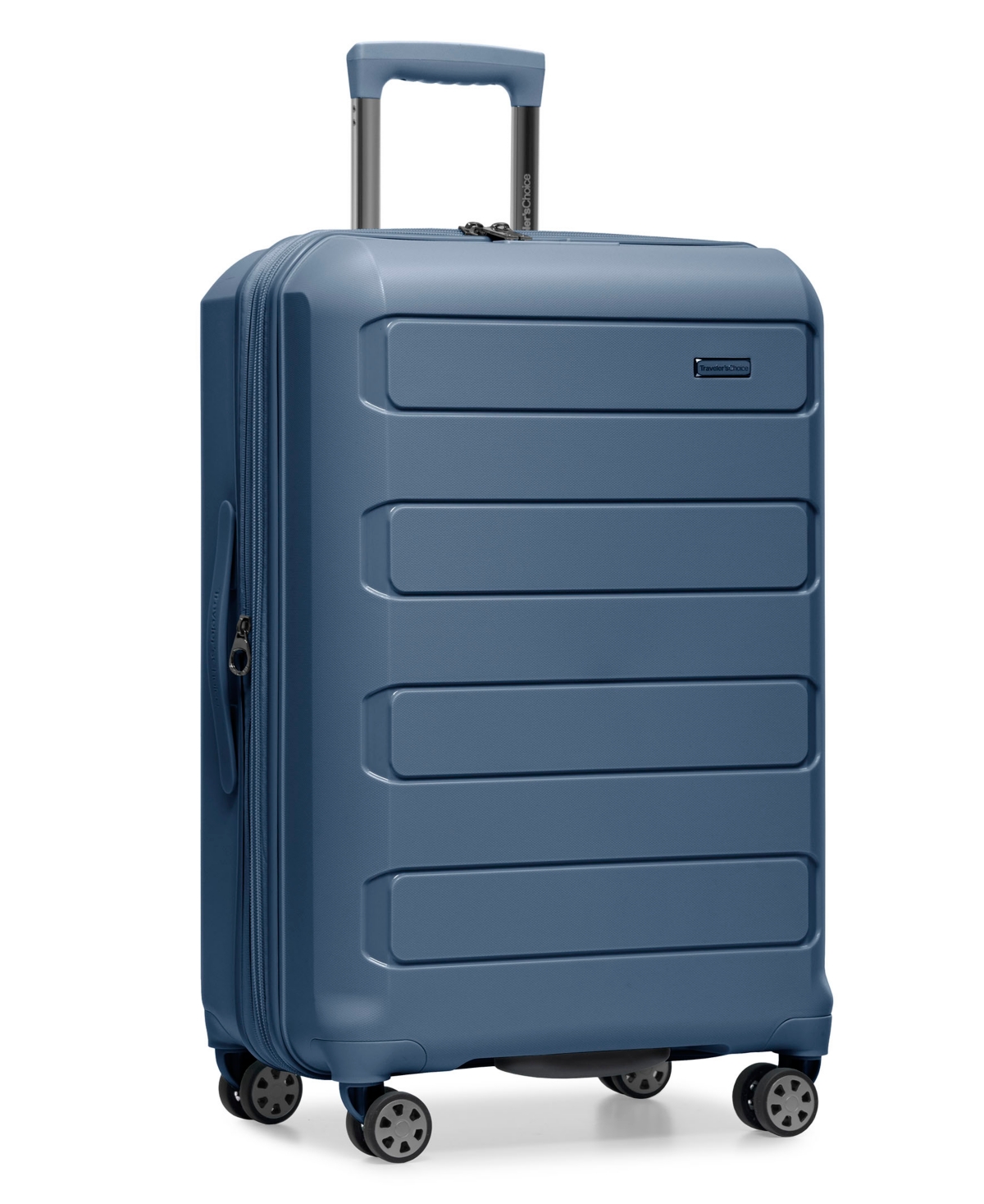 Traveler's Choice Pagosa Medium Checked Hardside Expandable Spinner Luggage - Slate Blue