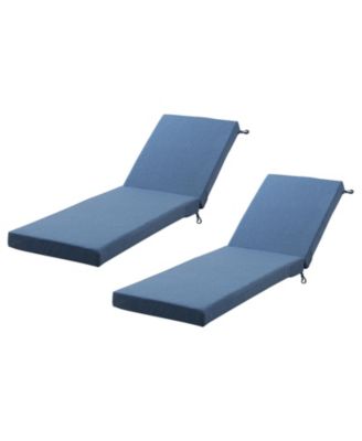 Outdoor Chaise Lounge Cushion Set of 2, Waterproof Fade-Resistant Lounger Replacement Cushions with Removable Covers
