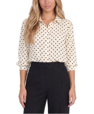Women's Cate Ruched 3/4-Sleeve Point-Collar Blouse