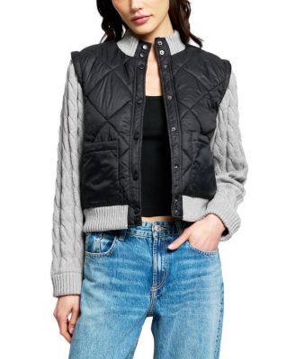 Women's Ember Cable-Knit Mock Neck Quilted Sweater