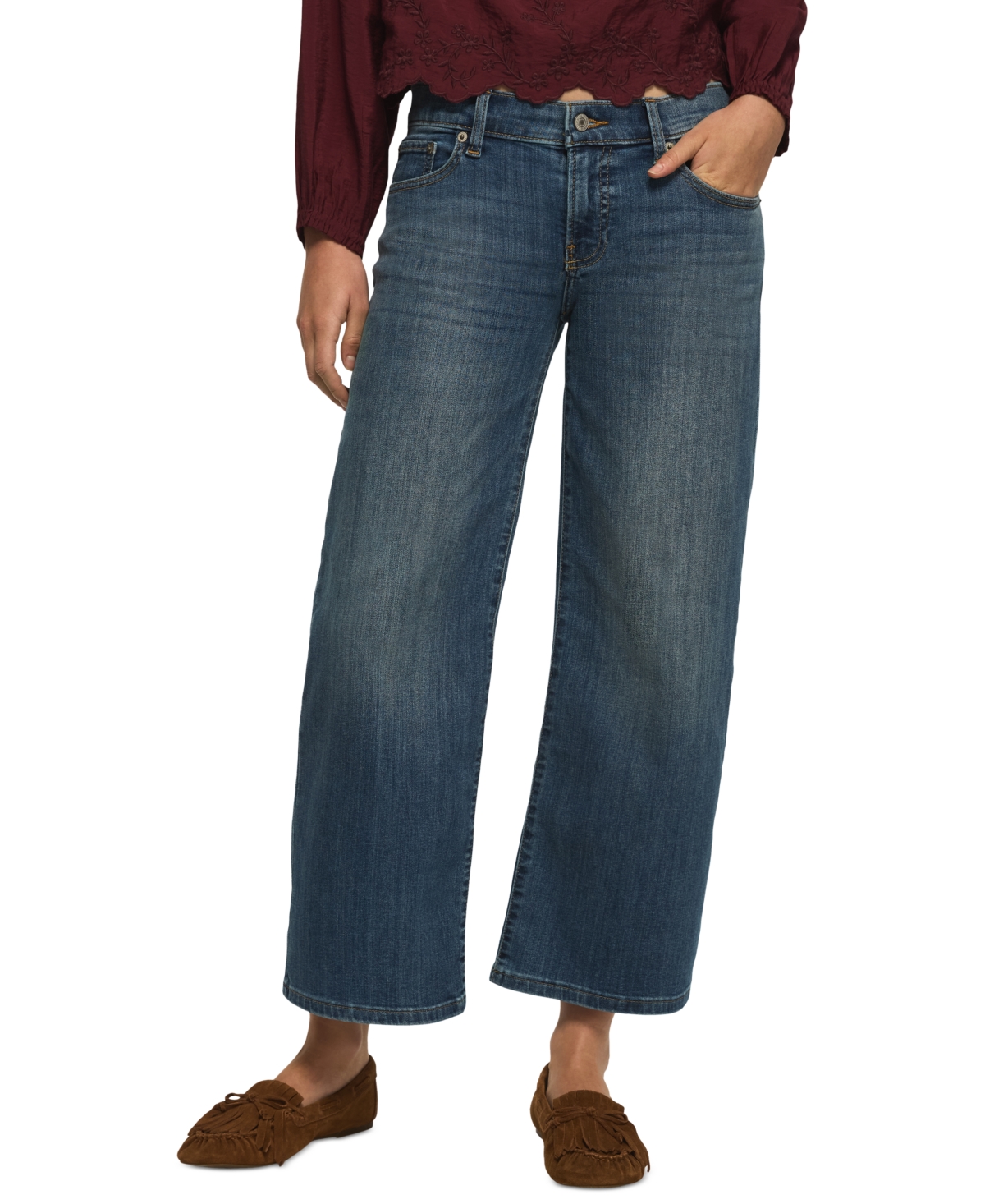 Lucky Brand Women's Sweet Wide-Leg Mid-Rise Ankle Jeans