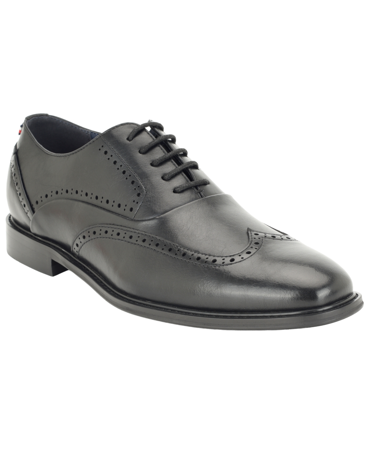 Tommy Hilfiger Men's Cohan Wingtip Lace-Up Faux Leather Oxfords - Black