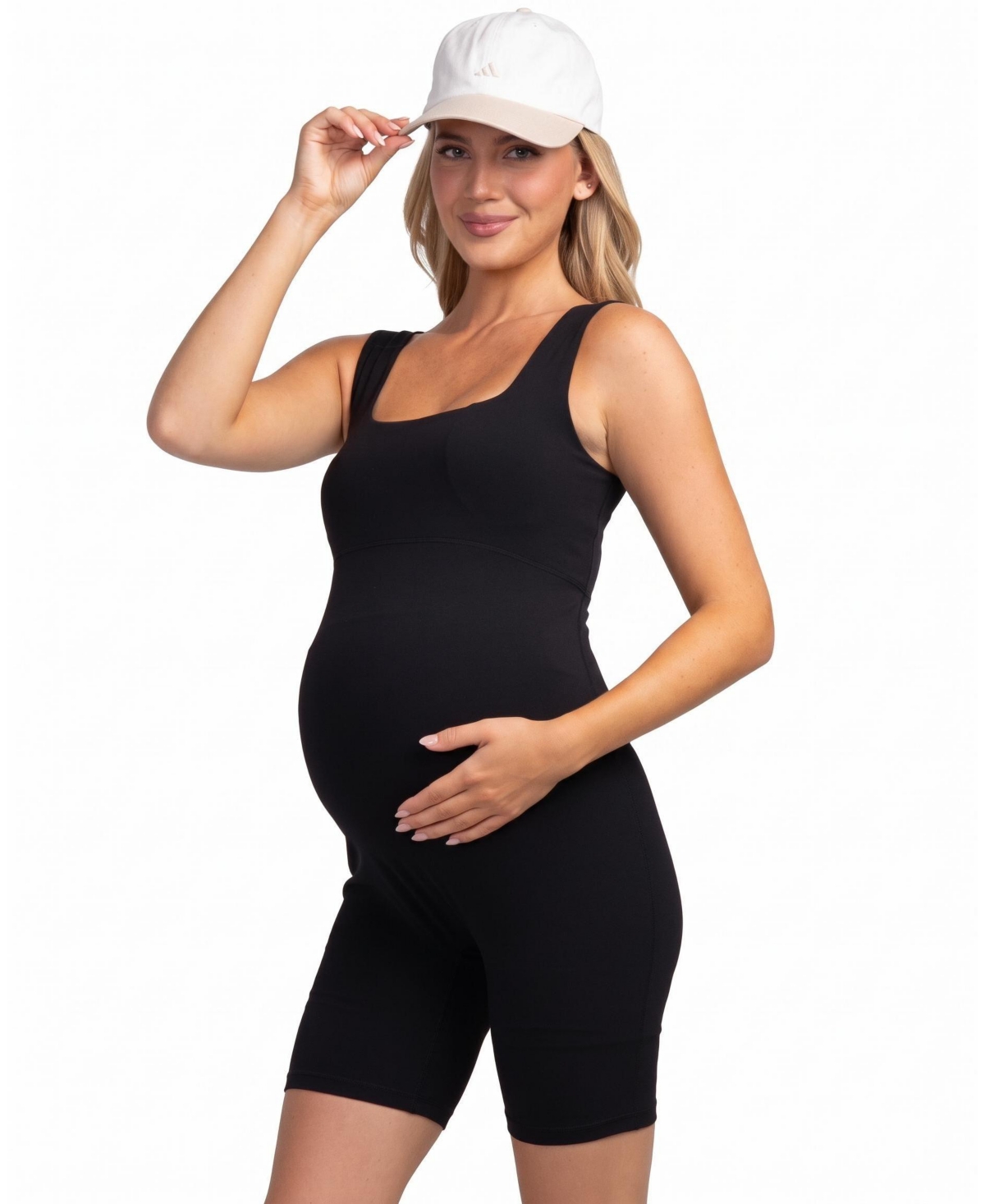 Hello Miz Maternity Square Neck Sleeveless Romper