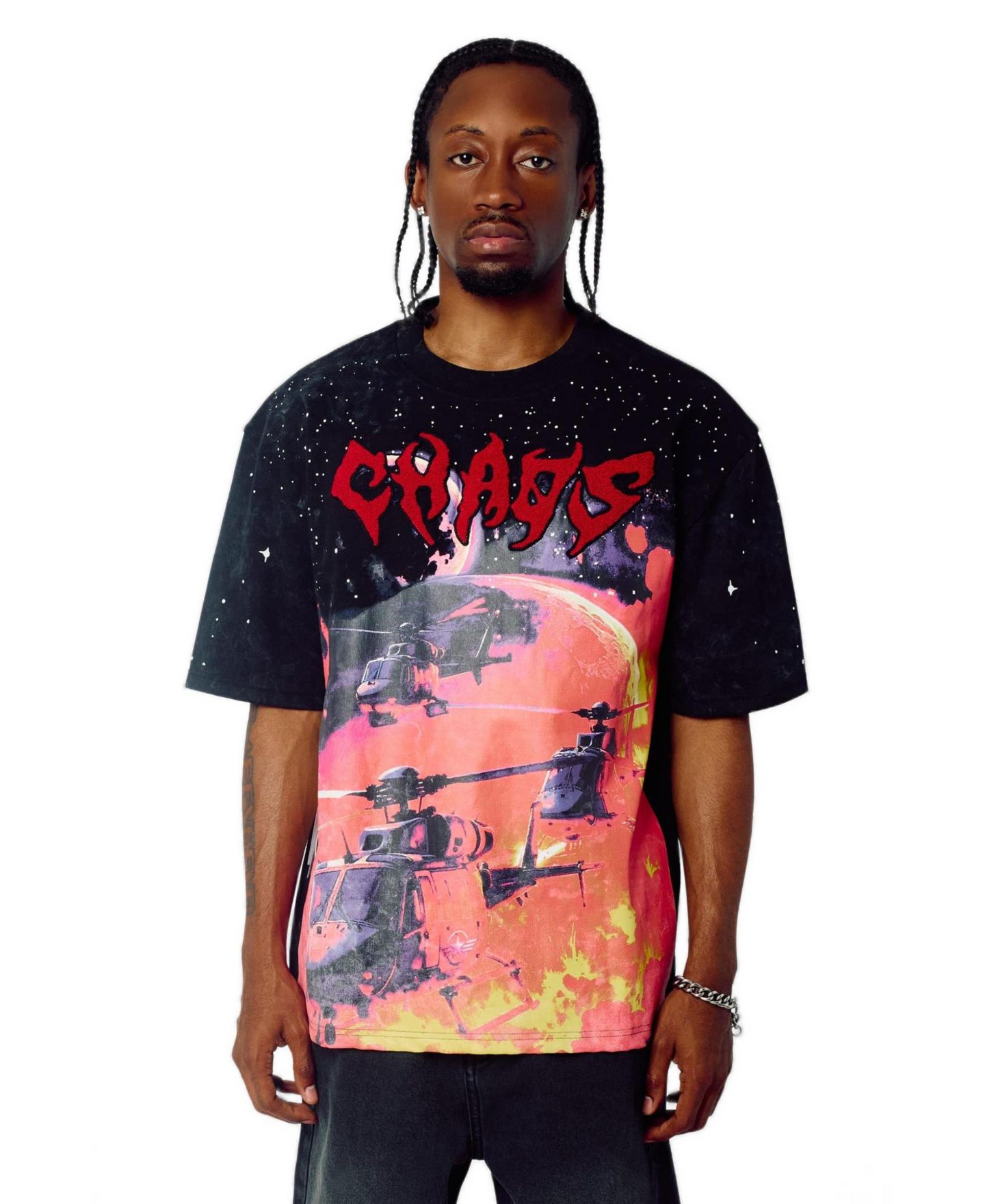 Мужская футболка Reason Chaos Chenille Patched Short Sleeve, цвет: Чёрный — фото 1