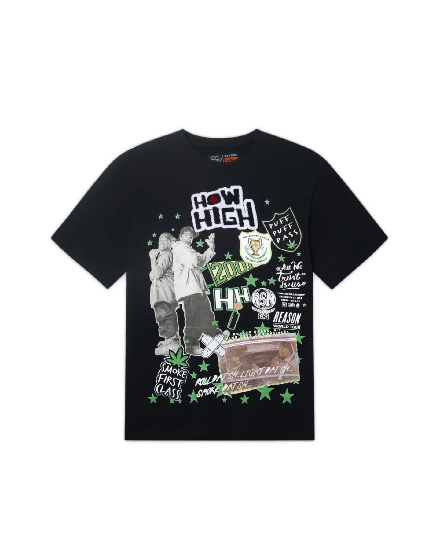 Мужская футболка Reason How High Trust Graphic Embroidered, цвет: Чёрный — фото 2