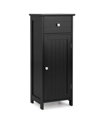 Wooden Bathroom Floor Storage Cabinet with Drawer and Shelf