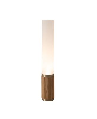Tambo Cylindro, 29" Accent Table Lamp, Natural Ash, Weathered Brass, Frosted Acrylic