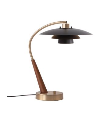 Boomerang Table Lamp, Rancho Mirage Matte Shade,Weathered Brass Base
