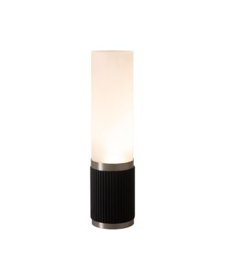 Tambo Cylindro 18" Petite Accent Table Lamp - Satin Nickel, Frosted Acrylic, Dimmer Switch