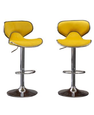 Masaccio Velvet Upholstered Adjustable Swivel Barstool, Set of 2