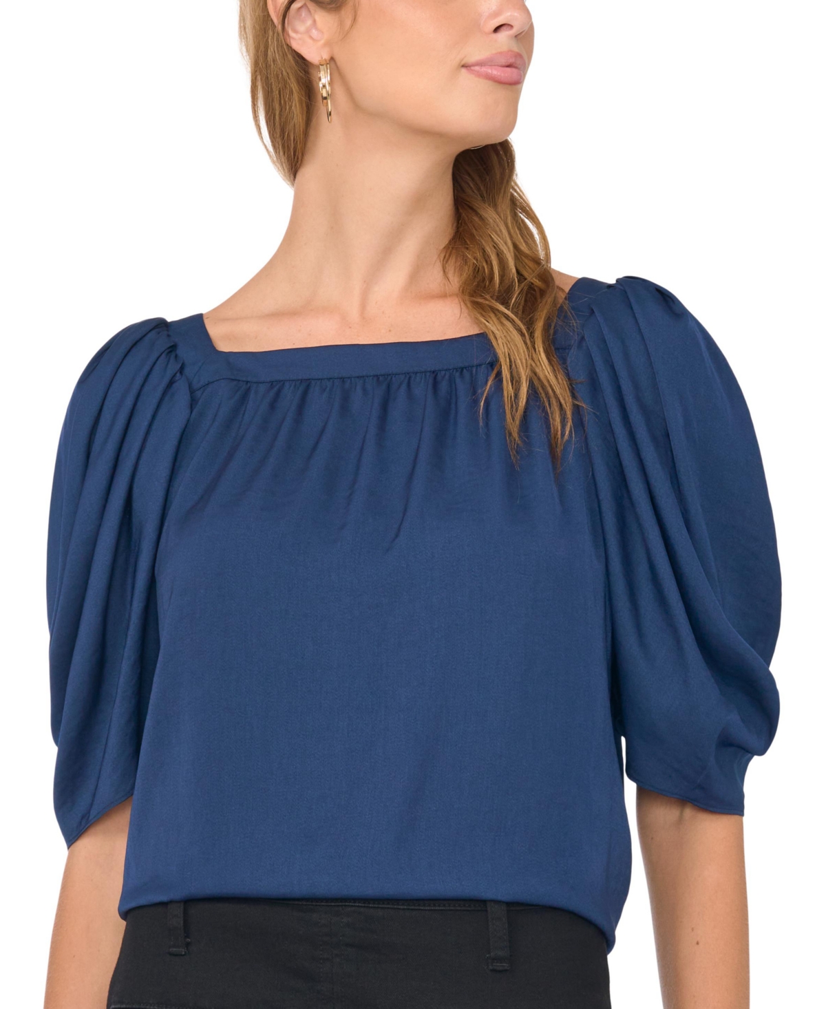 Vince Camuto Women's Puff Sleeve Square Neck Blouse