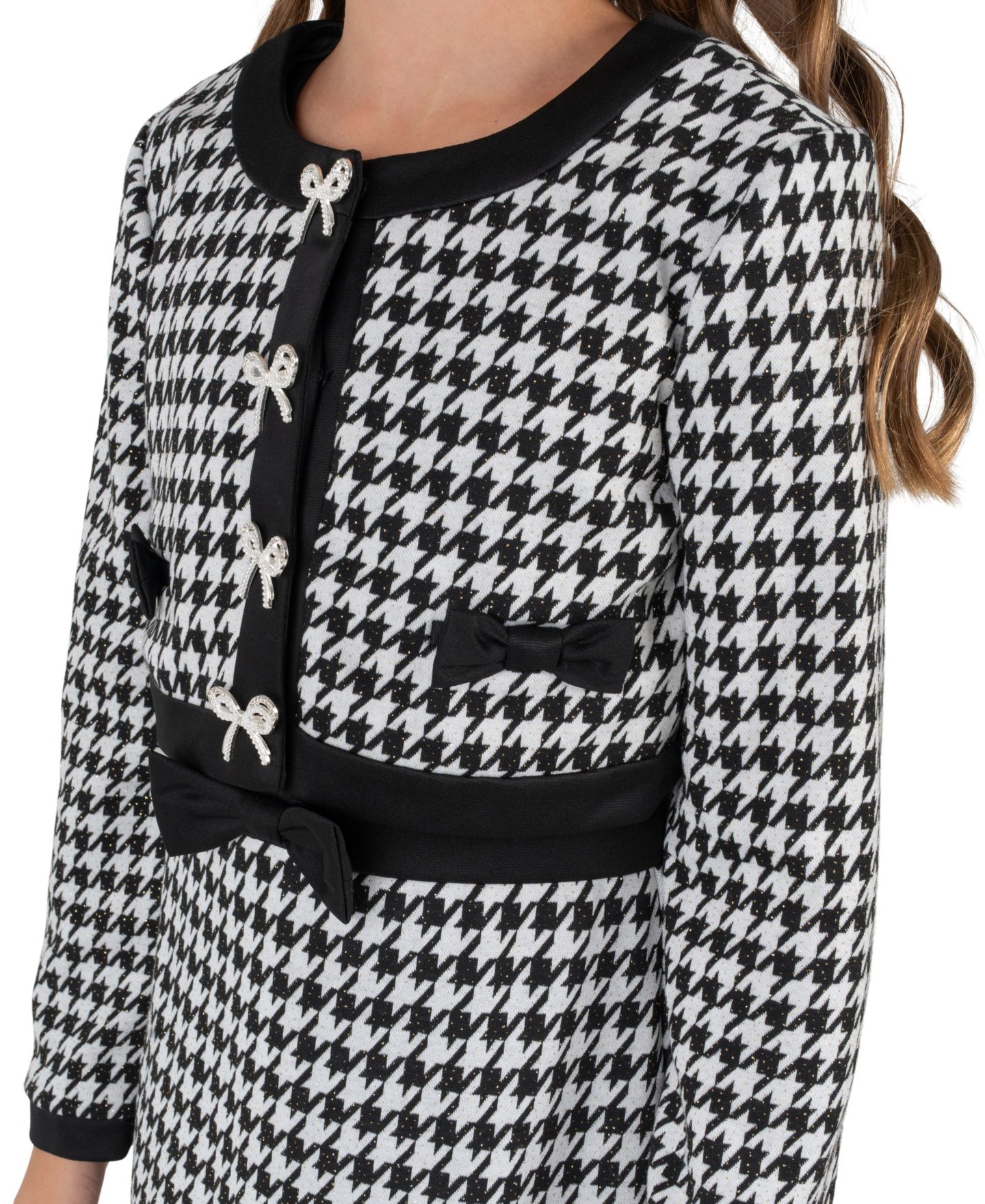 Платье Rare Editions Round Neck Long-Sleeve для девочек, цвет: Чёрный — фото 2