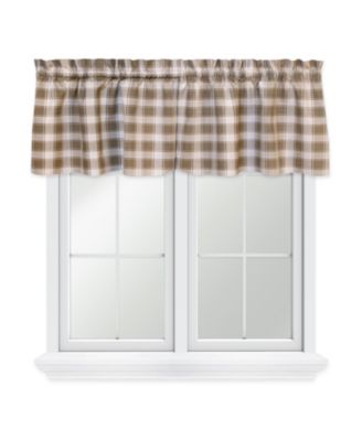 50% Polyester 50% Cotton Country Check Tailored With 1.5" Rod Pocket Window Valance 58" x 15" Camel