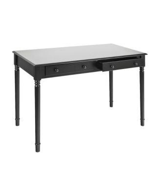 Wood Veneer with Drawers and Spindle Legs Farmhouse Writing Desk