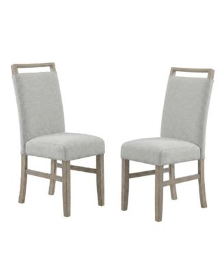 Set of 2 Dining Chairs with Fabric Upholstery, Transitional Style Chair