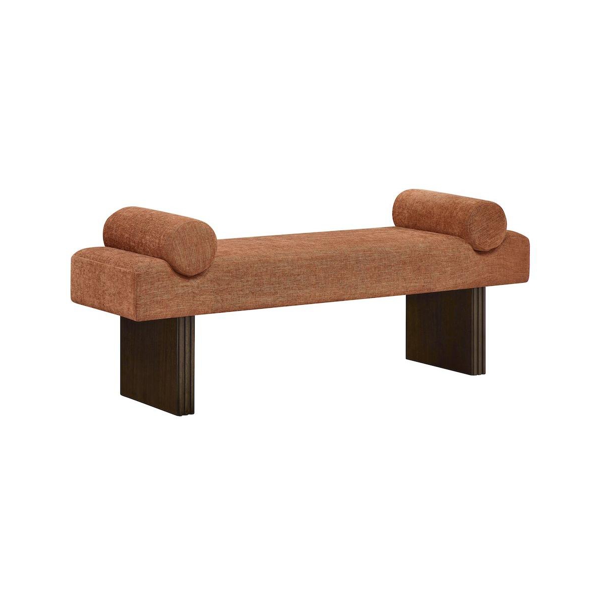 Roundhill Furniture Brooke Contemporary Upholstered Bench - Orange