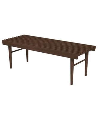 Teak Wood Entryway Bench, Solid Wood Bedroom Bench for Dining Use