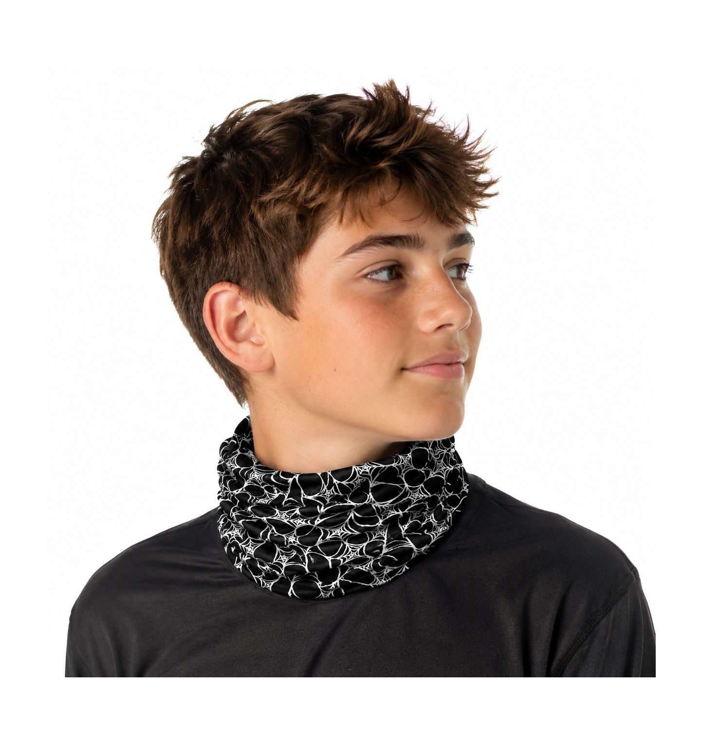 Детские аксессуары для волос Headbands of Hope Luxe Reversible Tube Turban Spider-Web Print Nine-Way Wear Headband, цвет: Чёрный / Белый — фото 7