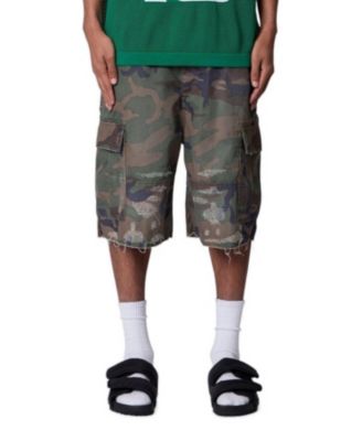 Men's Baggy Distressed Camo Cargo Shorts, 10" Inseam