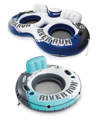 River Run Inflatable 2 Rider River Float w/ Cooler + River Run Single Tube