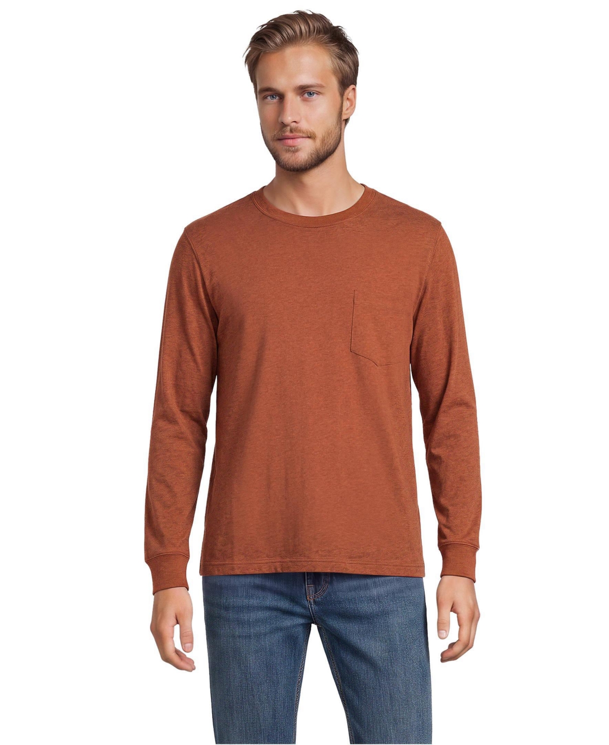Lands' End Big & Tall Super-t Long Sleeve T-Shirt with Pocket