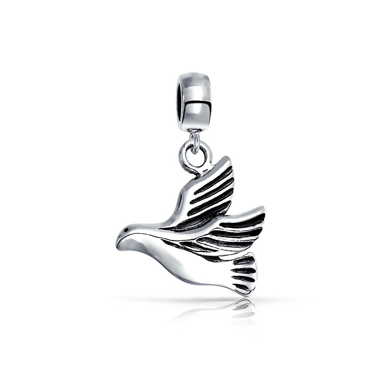 Bling Jewelry Sterling Silver World Peace Dove Dangle Charm - Silver