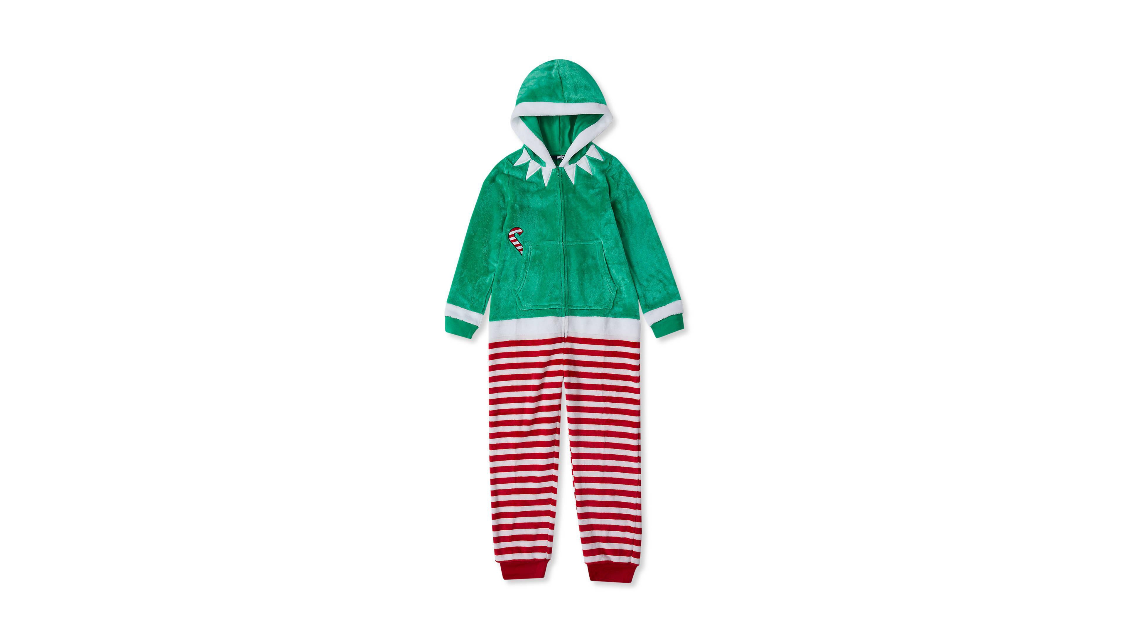Lands' End Little Girls Plush Holiday Onesie