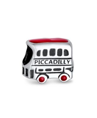 Sterling Silver Double Decker Bus England Charm Bead